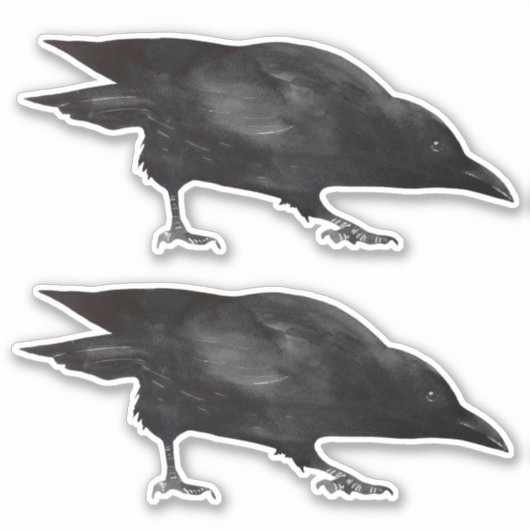 Sticker de Corbeau d'oiseaux noirs (Devant)