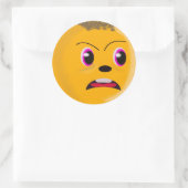 Sticker de couleur dorée à visage triste (Sac)