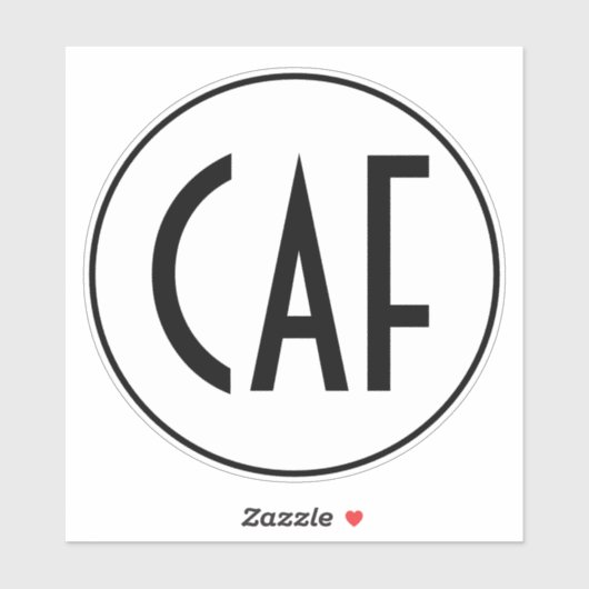 Sticker de coupe de baiser noir et blanc monogramm (Feuille)
