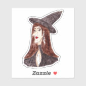 Sticker de coupe personnalisé de sorcière (Feuille)