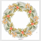 Sticker de couronne de Noël (Feuille)