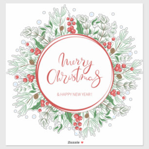 Sticker de couronne de Noël