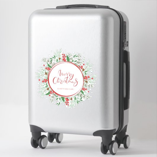 Sticker de couronne de Noël (Sur valise)