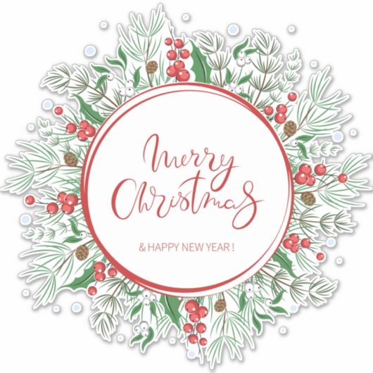 Sticker de couronne de Noël (Devant)