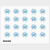 Sticker de crabe bleu (Feuille)
