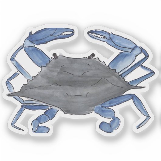 Sticker de crabe bleu (Devant)