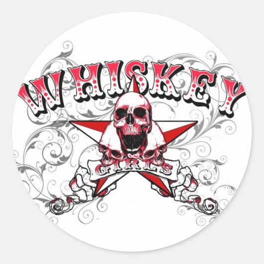 Sticker de crâne Whiskey Girls (Devant)