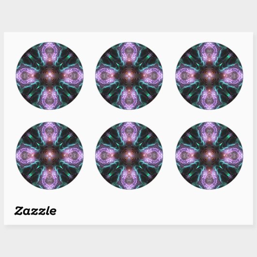 Sticker de croix violet fractal (Feuille)