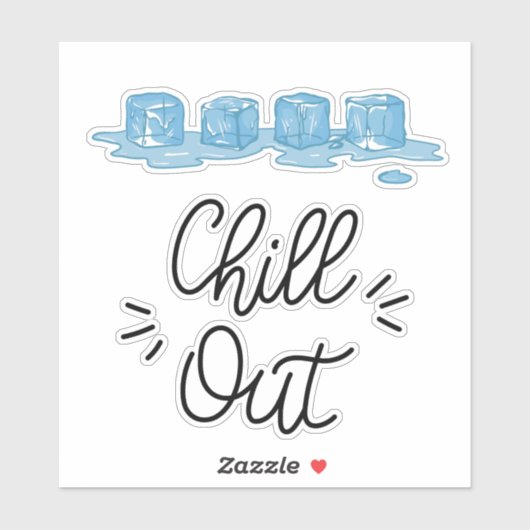 Sticker de cubes de glace fondue (Feuille)