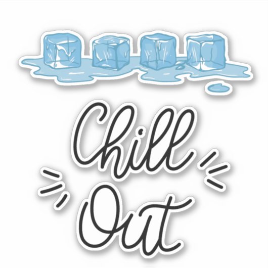 Sticker de cubes de glace fondue (Devant)