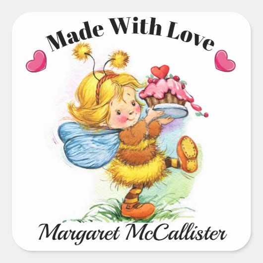 Sticker de cuisine pour fille à gâteau précieux (Devant)