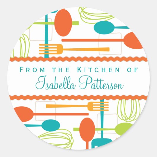 Sticker de Cuisine rétro de cuisine (Devant)