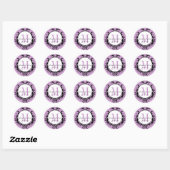 Sticker de date de Monogramme Mariage violet (Feuille)