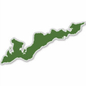 Sticker de decale Silhouette de Fishers Island - V (Devant)