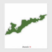 Sticker de decale Silhouette de Fishers Island - V (Feuille)