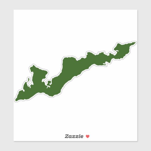 Sticker de decale Silhouette de Fishers Island - V (Feuille)