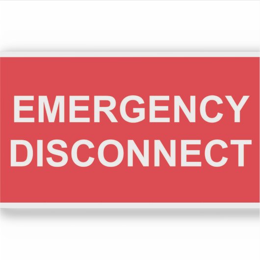 Sticker de déconnexion d'urgence (Devant)