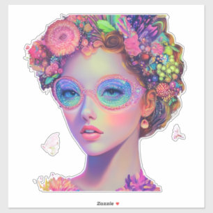Sticker de déesse Neon Garden