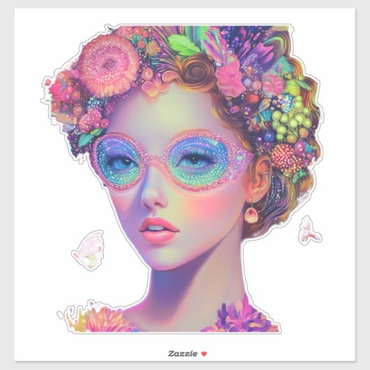 Sticker de déesse Neon Garden (Feuille)