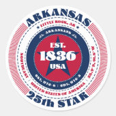Sticker de design circulaire Arkansas patriotique (Devant)