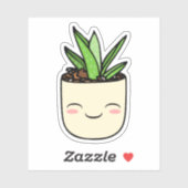Sticker de dessin animé Kawaii Aloe (Feuille)