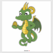 Sticker de dessin au dragon vert (Feuille)