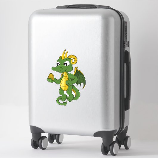 Sticker de dessin au dragon vert (Sur valise)