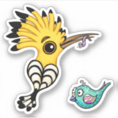 Sticker de dessin d'oiseau de Hoopoe (Devant)
