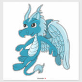 Sticker de dessin en dragon bleu (Feuille)