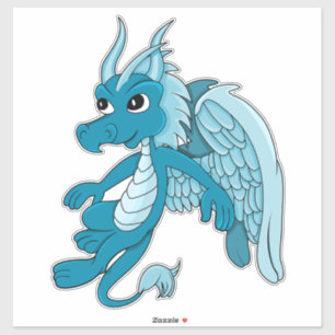 Sticker de dessin en dragon bleu