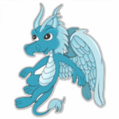Sticker de dessin en dragon bleu (Devant)