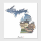 Sticker de Detroit Skyline Michigan (Feuille)