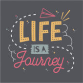 Sticker de devis de voyage inspirationnel. (Devant)
