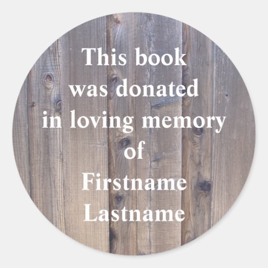 Sticker de don de livre Bois (Devant)