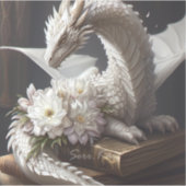 Sticker de Dragon Blanc sur Livres (Devant)