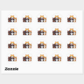 Sticker de famille de chats mignons - Kawaii Anima (Feuille)