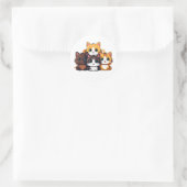 Sticker de famille de chats mignons - Kawaii Anima (Sac)
