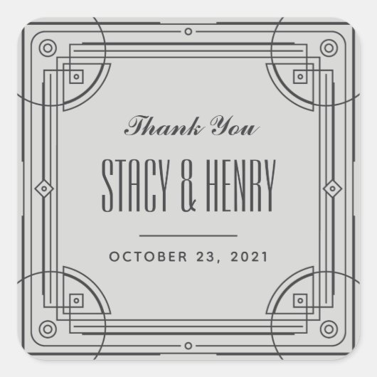 Sticker de fermeture Mariage de cadre moderne déco (Devant)