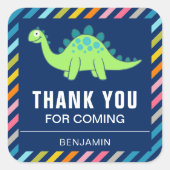 Sticker de fête d'anniversaire de mignonne Dinosau (Devant)