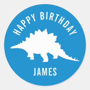 Sticker de fête d'anniversaire de Stegosaurus