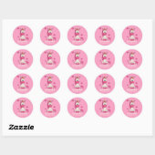 Sticker de fête d'anniversaire fille rose mignonne (Feuille)