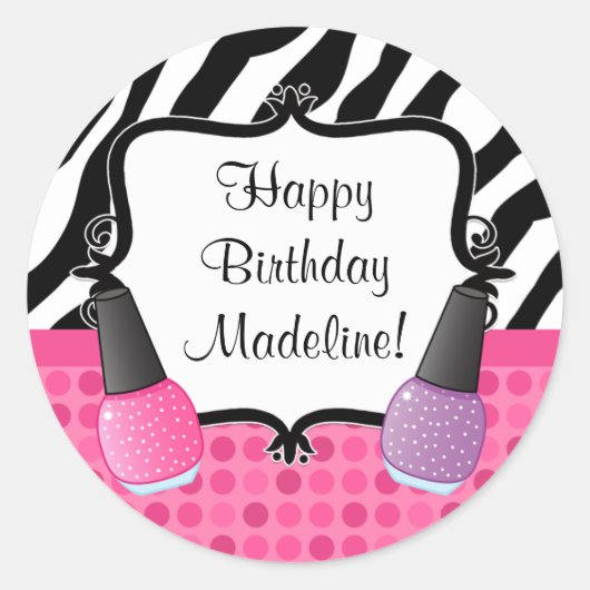 Sticker de fête d'anniversaire spa Zebra Stripe (Devant)
