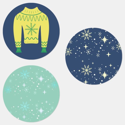 Sticker de fête de Noël pour les vacances rétro (Groupe)