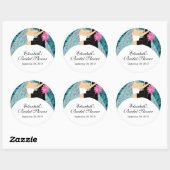 Sticker de Fête des mariées de la mariée Damask Tu (Feuille)