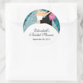 Sticker de Fête des mariées de la mariée Damask Tu (Sac)