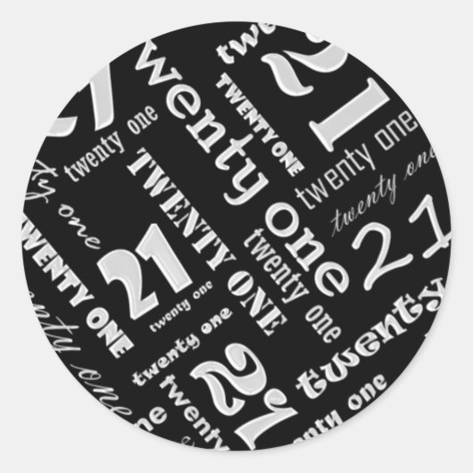 Sticker de fête du 21e anniversaire (Devant)