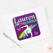 STICKER DE FILLE DE GYMNAST PERSONNALISÉ ASSEZ PUR (Enveloppe)