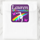 STICKER DE FILLE DE GYMNAST PERSONNALISÉ ASSEZ PUR (Sac)