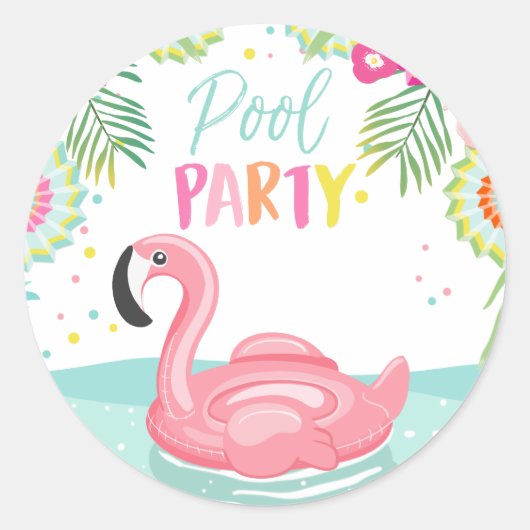 Sticker de Flamant rose Pool Tropical Pool Flotte (Devant)