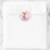 Sticker de fleurs roses de cerf d'aquarelle (Sac)